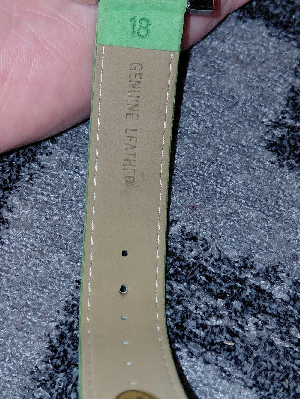Vtg Pedre Rainbow Stripe Watch Green Genuine Leather Suede Strap Y2K Retro CC